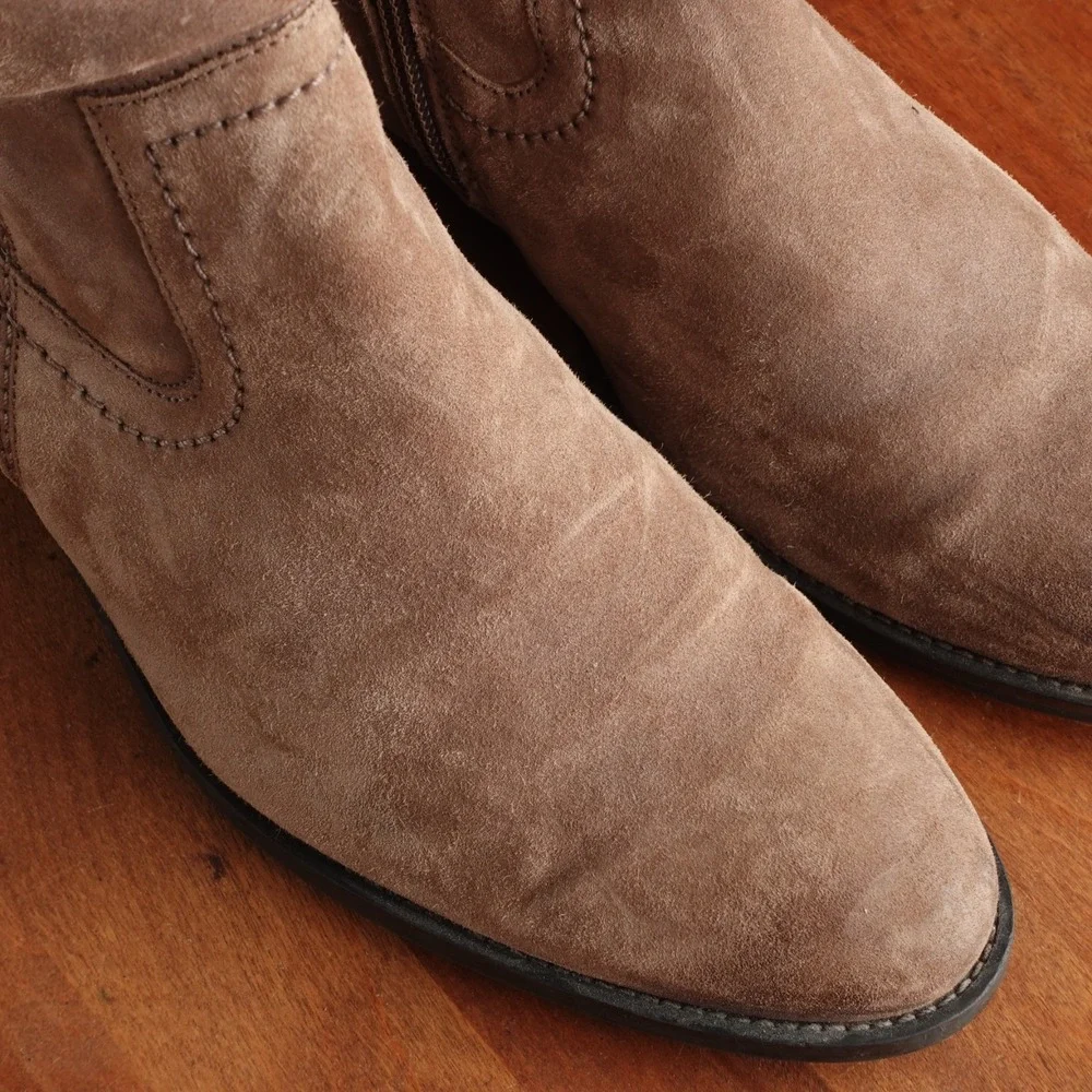 Paul Green Boots Womens SZ UK 6 US 8.5 Brown Boston Suede Coastal Cowgirl Ankle